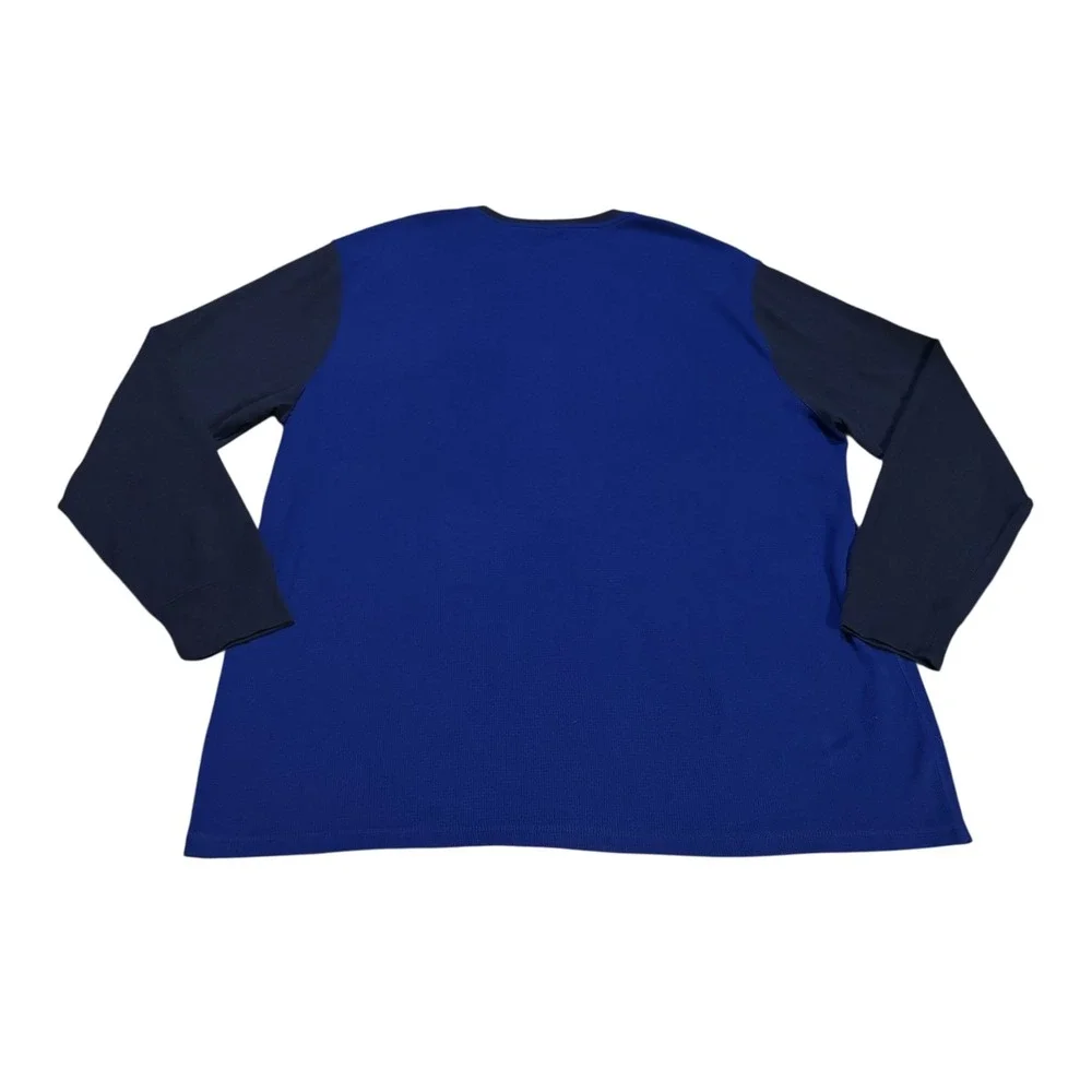 Polo‎ Ralph Lauren Mens 2XL Blue Crested Long Sleeve Sleepwear Crew Neck Shirt